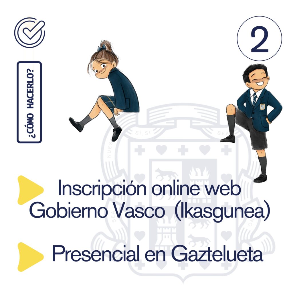 Matriculación oficial del Gobierno Vasco para el Curso 26/27 para Infantil y Primaria 3 pasos matricula 1
